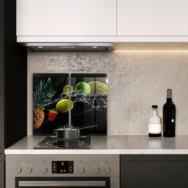 Skärbräda glas Frukt i vatten