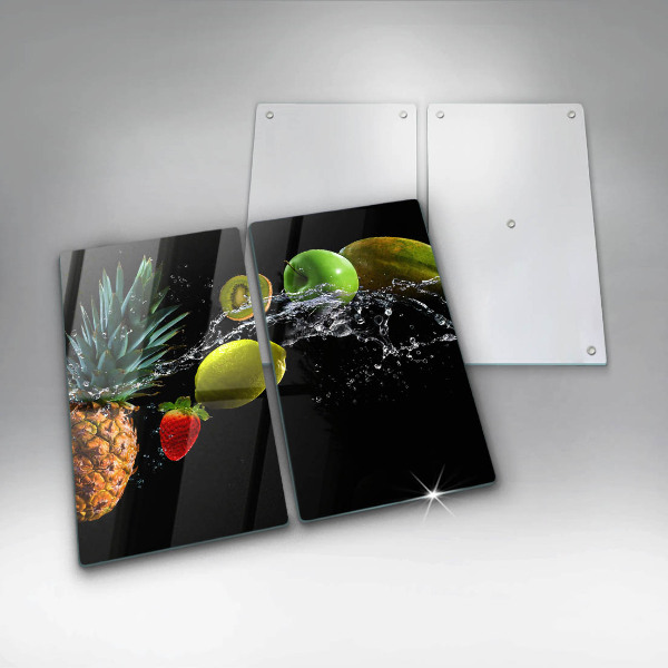 Skärbräda glas Frukt i vatten