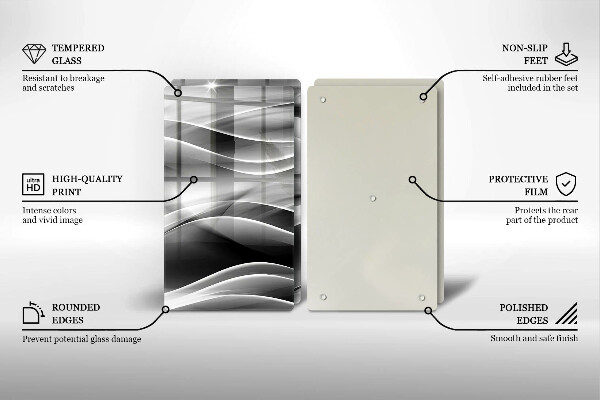 Skärbräda glas Abstraktion mjuka linjer