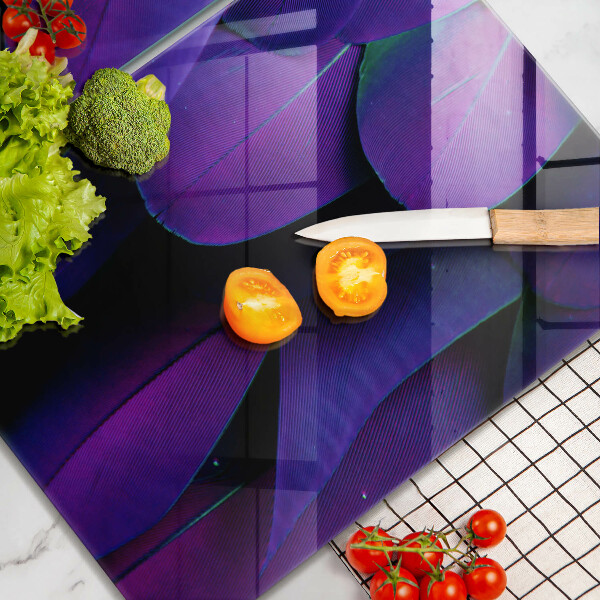 Skärbräda glas Neon fjädrar