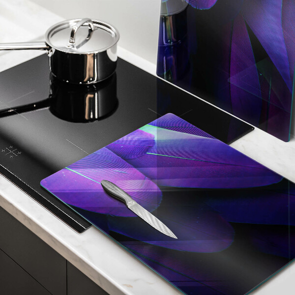 Skärbräda glas Neon fjädrar