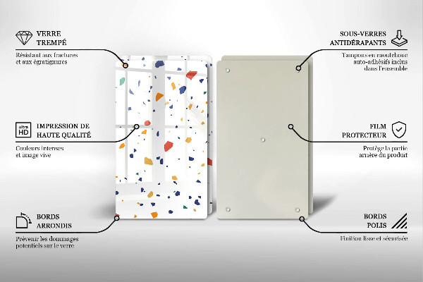 Skärbräda glas Färgglatt stengods