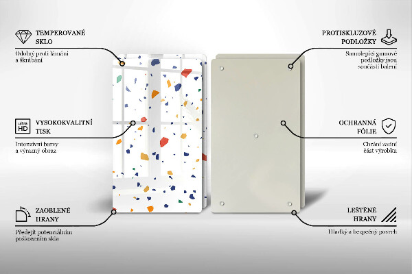 Skärbräda glas Färgglatt stengods