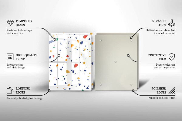 Skärbräda glas Färgglatt stengods