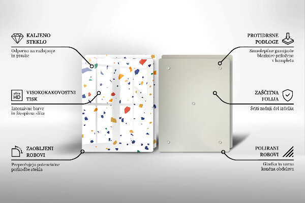 Skärbräda glas Färgglatt stengods