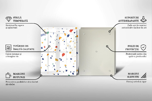 Skärbräda glas Färgglatt stengods