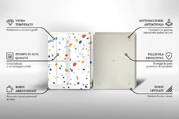 Skärbräda glas Färgglatt stengods