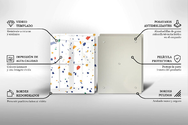 Skärbräda glas Färgglatt stengods