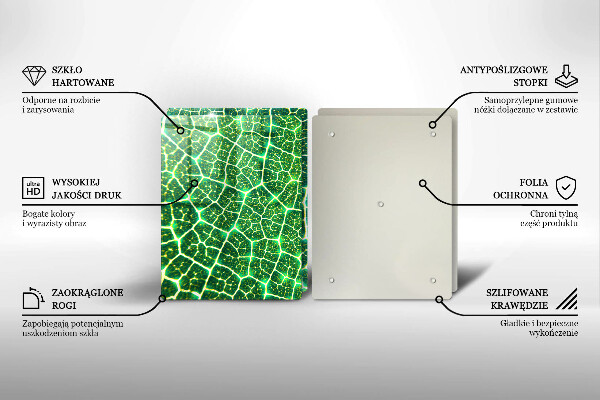 Skärbräda glas Bladstruktur