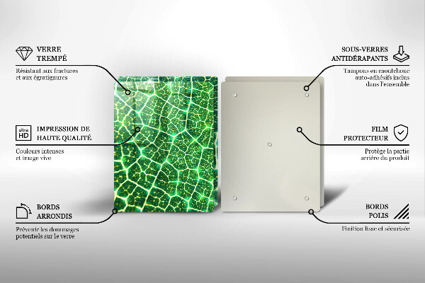 Skärbräda glas Bladstruktur