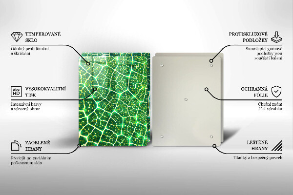 Skärbräda glas Bladstruktur