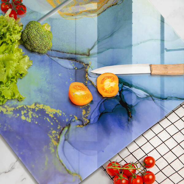 Skärbräda glas Sprucket stenguld