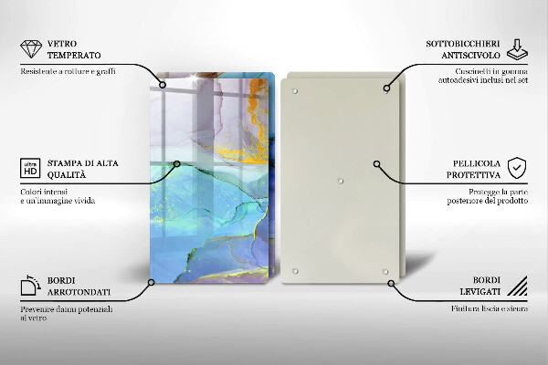 Skärbräda glas Sprucket stenguld