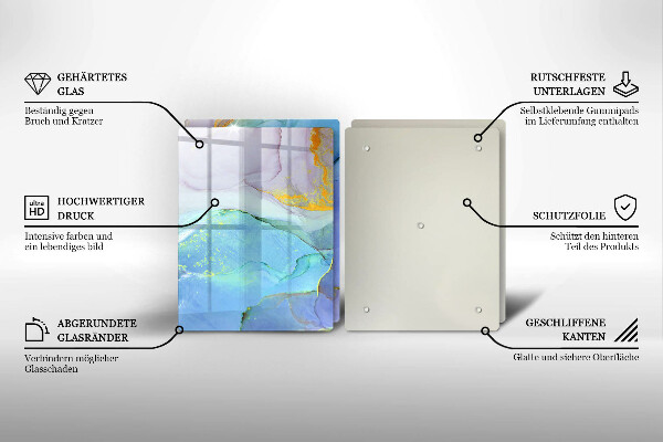 Skärbräda glas Sprucket stenguld