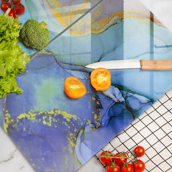 Skärbräda glas Sprucket stenguld