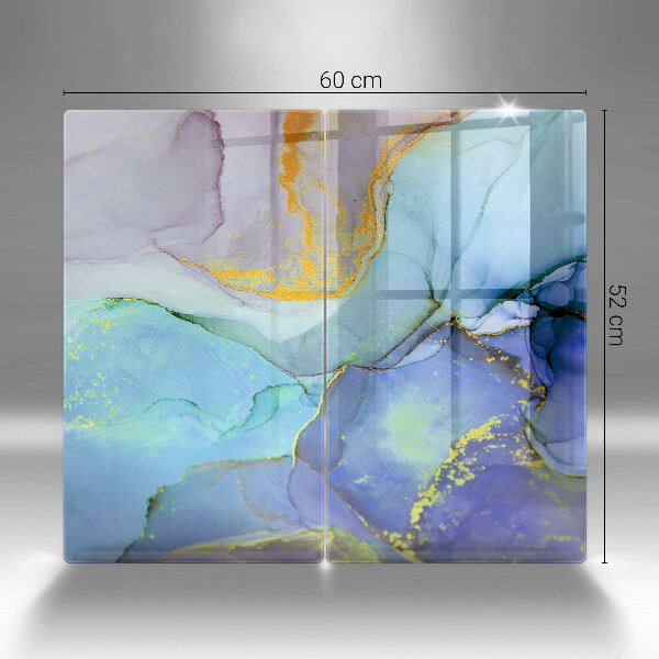 Skärbräda glas Sprucket stenguld