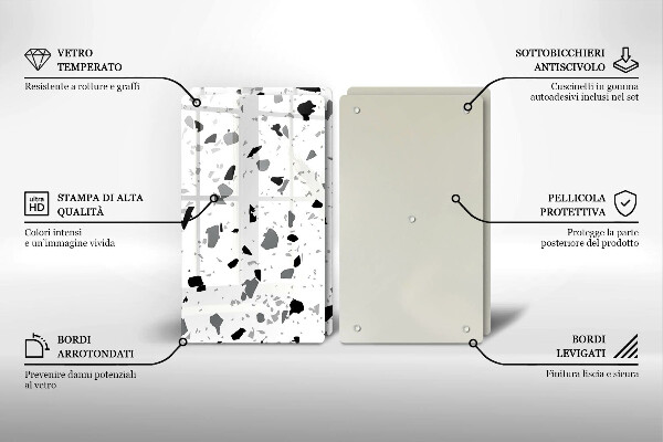 Skärbräda glas Dekorativ sten gres