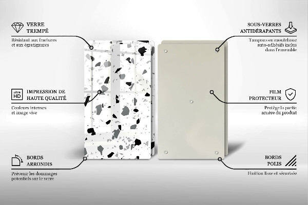 Skärbräda glas Dekorativ sten gres