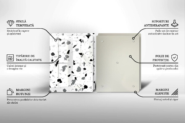 Skärbräda glas Dekorativ sten gres