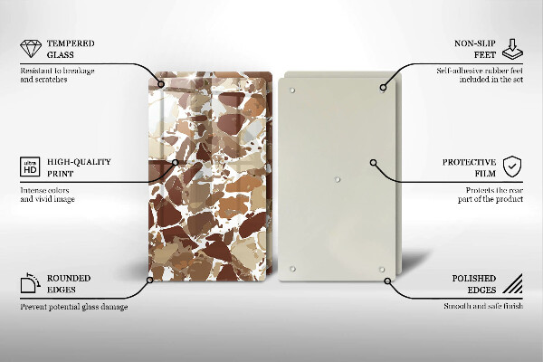 Skärbräda glas Sten dekorativa fläckar