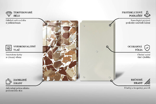 Skärbräda glas Sten dekorativa fläckar