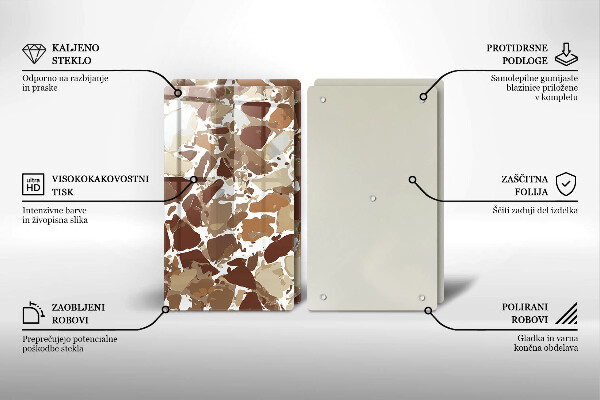 Skärbräda glas Sten dekorativa fläckar