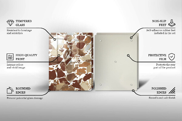 Skärbräda glas Sten dekorativa fläckar