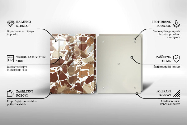 Skärbräda glas Sten dekorativa fläckar