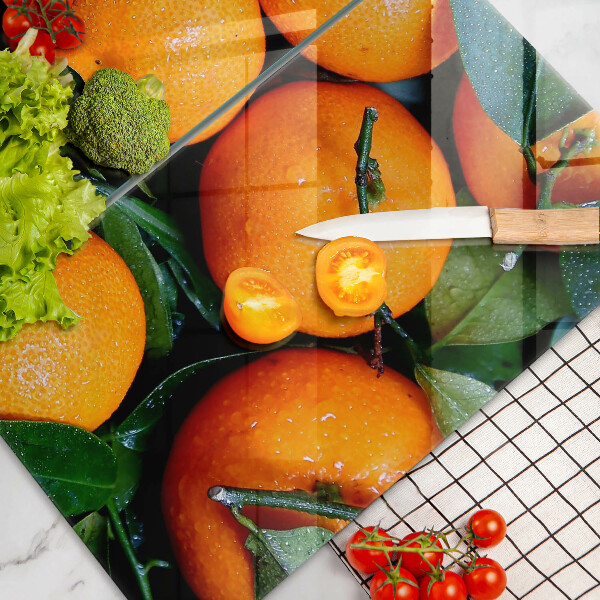 Skärbräda glas Frukt apelsiner