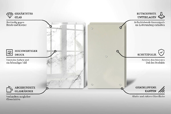 Skärbräda glas Elegant marmorstruktur