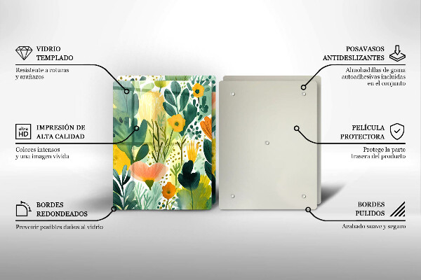 Skärbräda glas Målade blommor