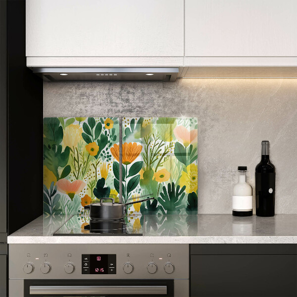 Skärbräda glas Målade blommor