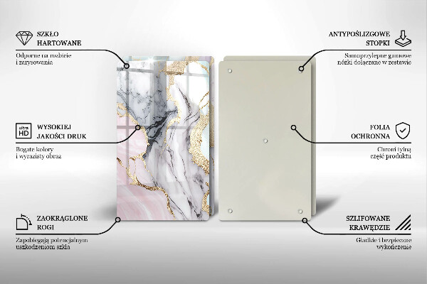 Skärbräda glas Pastell marmor