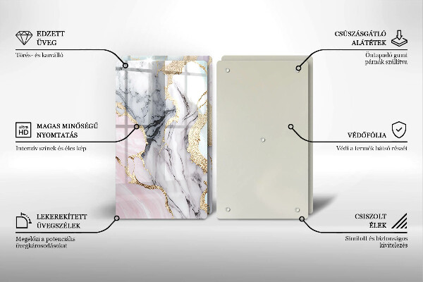 Skärbräda glas Pastell marmor