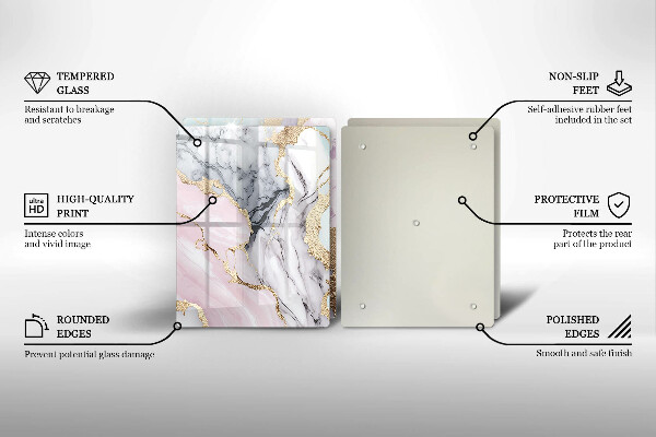 Skärbräda glas Pastell marmor