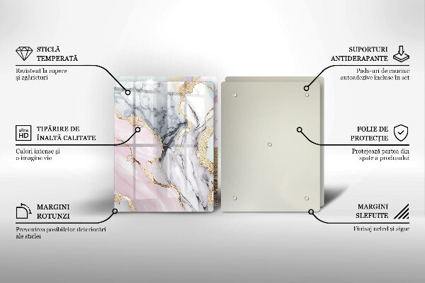 Skärbräda glas Pastell marmor