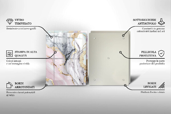 Skärbräda glas Pastell marmor