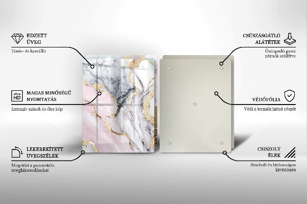 Skärbräda glas Pastell marmor