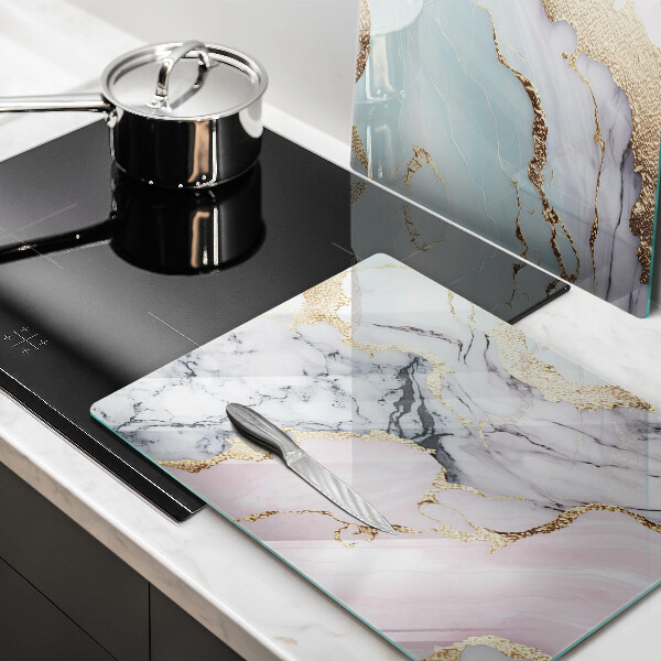 Skärbräda glas Pastell marmor