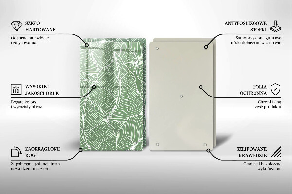 Skärbräda glas Linjära blad