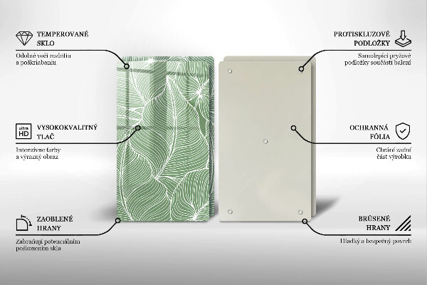 Skärbräda glas Linjära blad