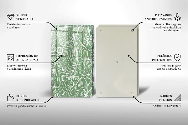Skärbräda glas Linjära blad