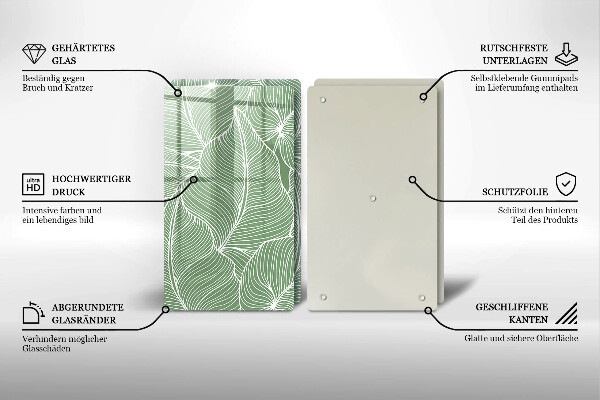 Skärbräda glas Linjära blad