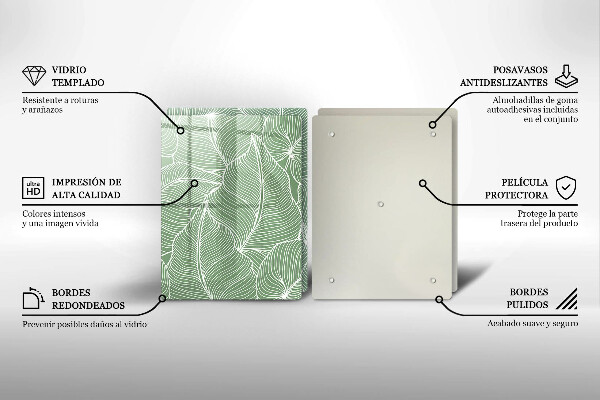 Skärbräda glas Linjära blad