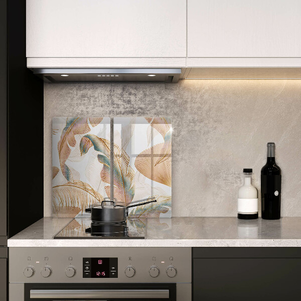 Skärbräda glas Boho fjädrar och löv