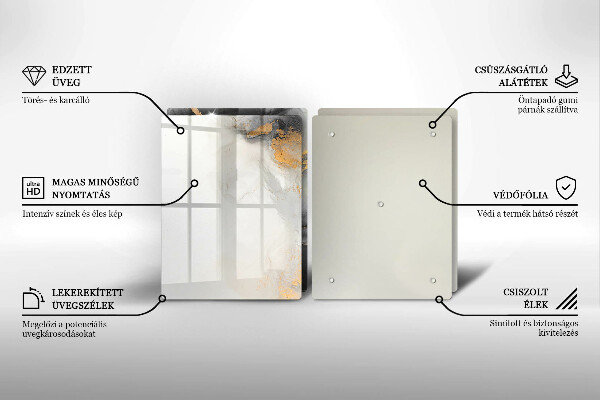 Skärbräda glas Abstraktion med guld