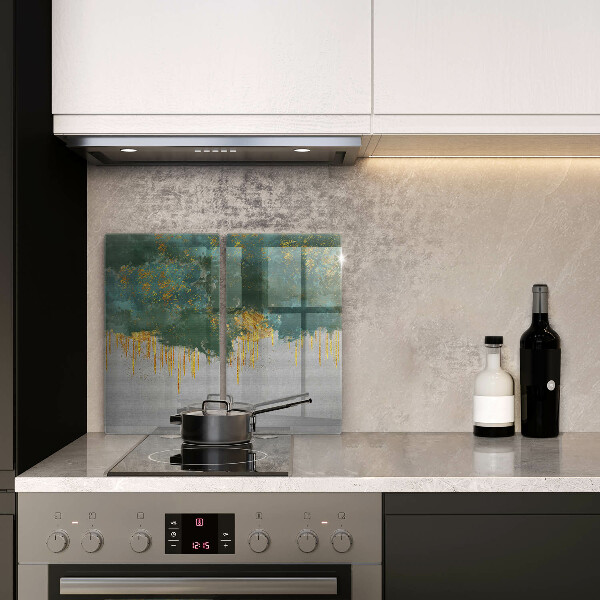 Skärbräda glas Abstraktion med guld