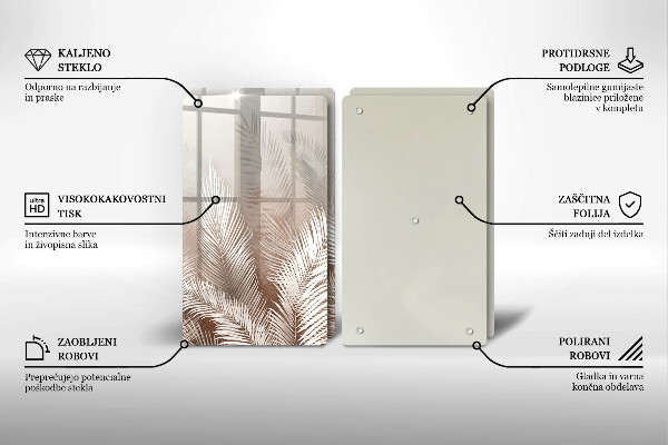 Skärbräda glas Boho lämnar växter