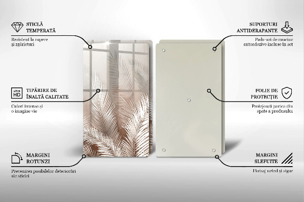 Skärbräda glas Boho lämnar växter