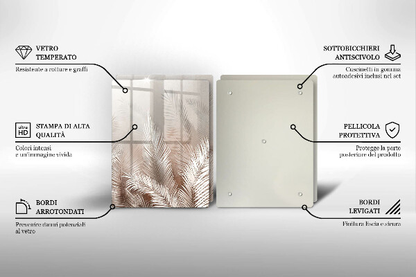 Skärbräda glas Boho lämnar växter